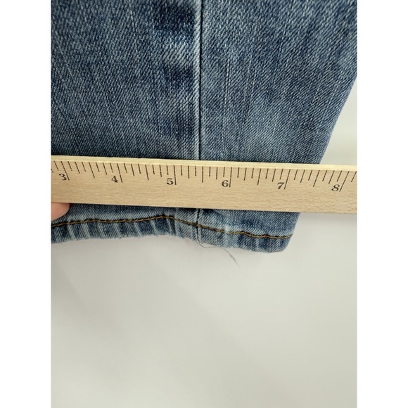 Levis 513 Jeans Men 34x34 Blue Slim Straight Distressed Medium Wash Denim Pants - Picture 9 of 10